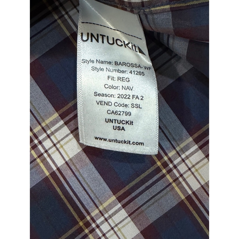 Lot of 2 UNTUCKit Mens Small Regular Fit Wrinkle Free Cotton Button Down Shirts - Picture 8 of 10